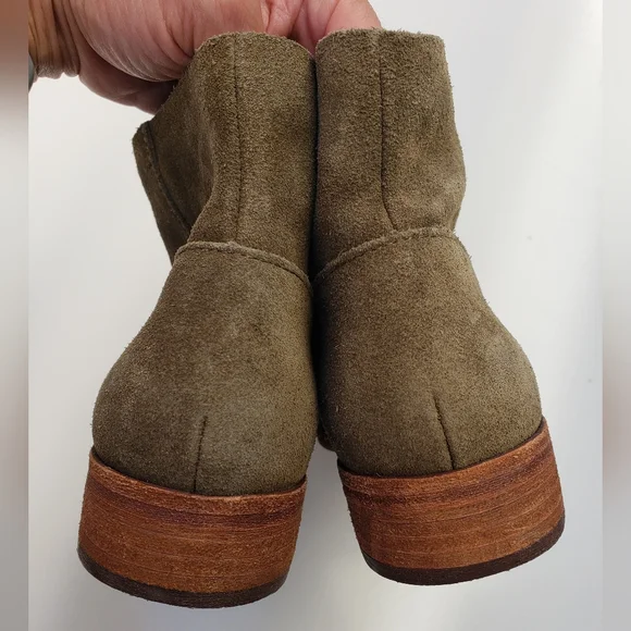 Kork-ease Giba Ankle Boots Suede Olive Green zip womens 8 - Picture 5 of 8